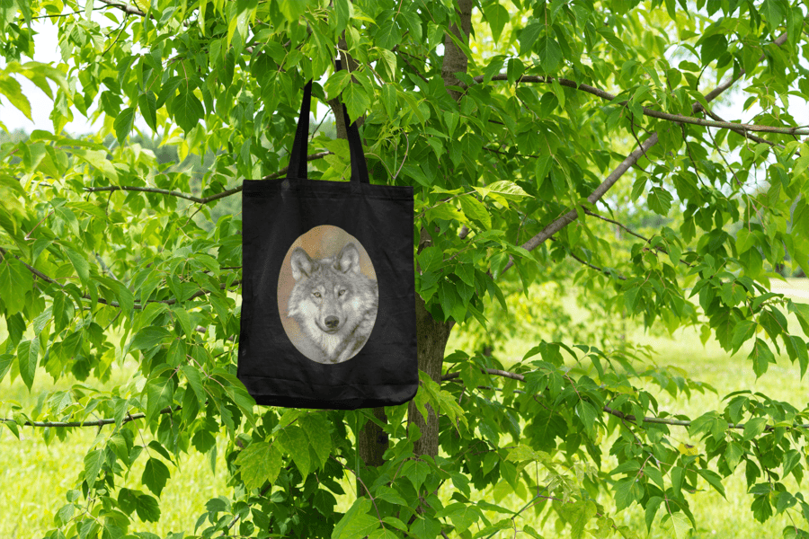 taška s motívom Vlk detail mk